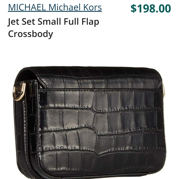 NWT Michael Kors Black Croc Print Crossbody - Picture 11 of 13